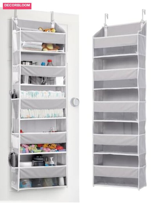 Other - 5-Layer Over Door Storage Organizer with Mesh Pockets, Clear Windows, 44 lbs
